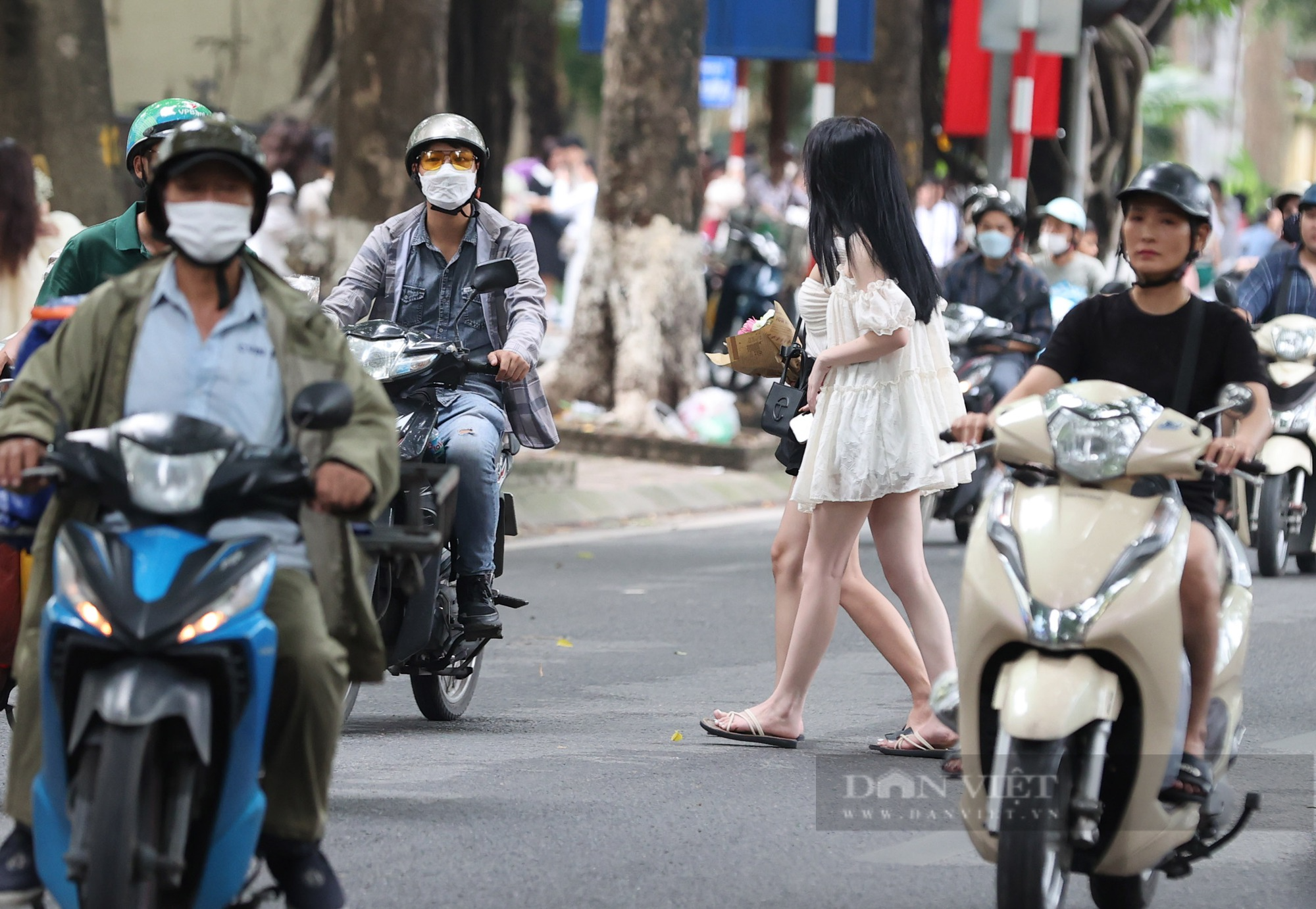 &quot;Con đường thu&quot; Phan Đình Phùng đông nghịt người ngày cuối tuần, tràn xuống cả đường để chụp ảnh - Ảnh 2.