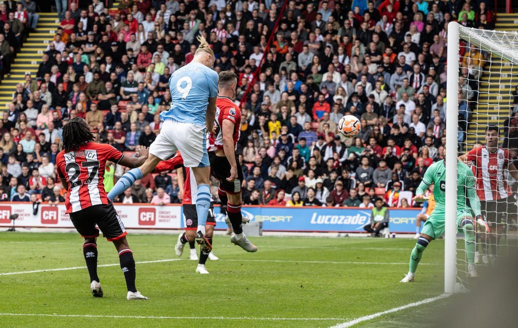 Chùm ảnh: CĐV Man City lao vào sân ăn mừng bàn thắng với Haaland - Ảnh 1.