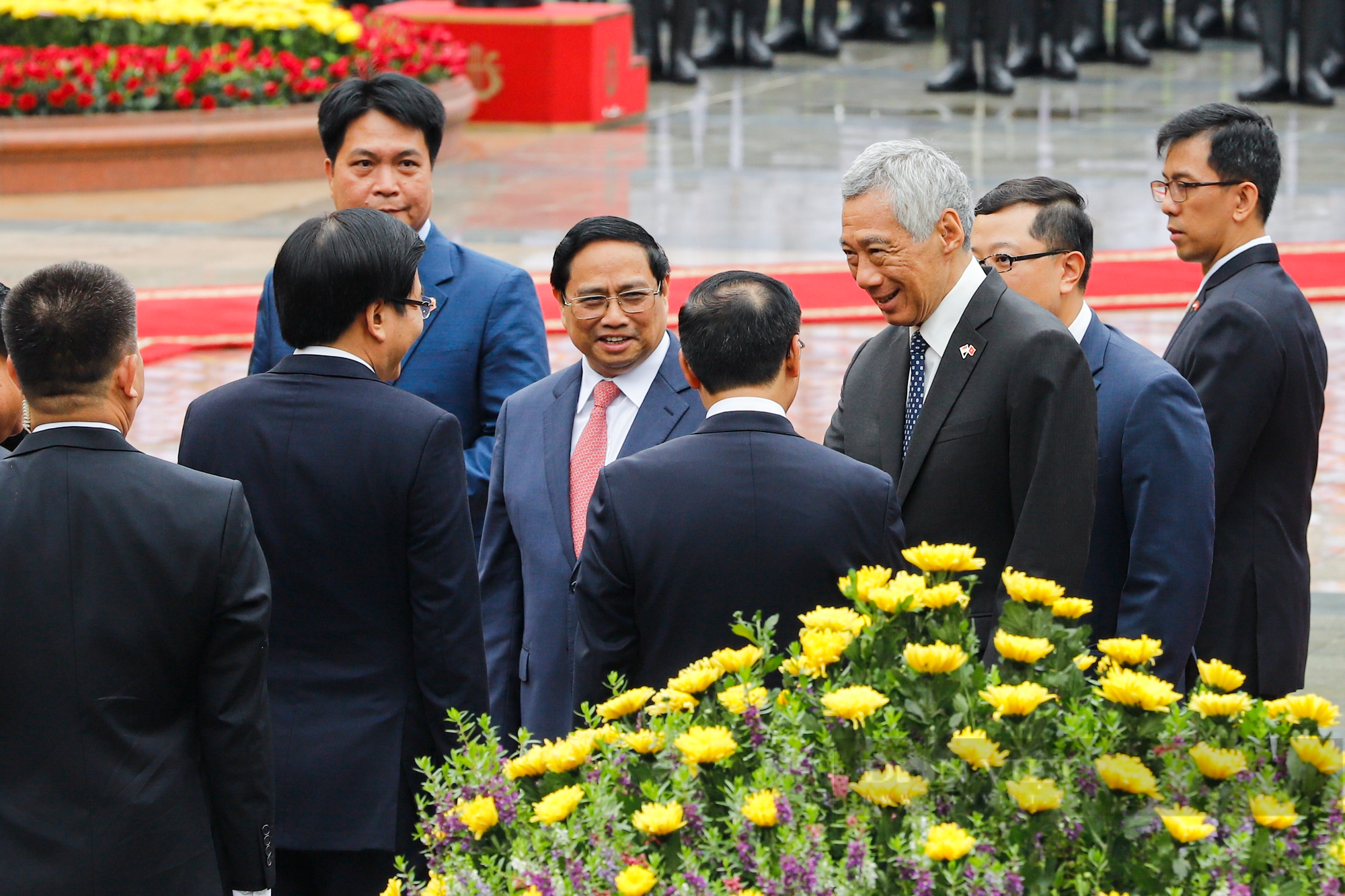 Hình ảnh Thủ tướng Phạm Minh Chính chủ trì Lễ đón Thủ tướng Singapore Lý Hiển Long  - Ảnh 6.