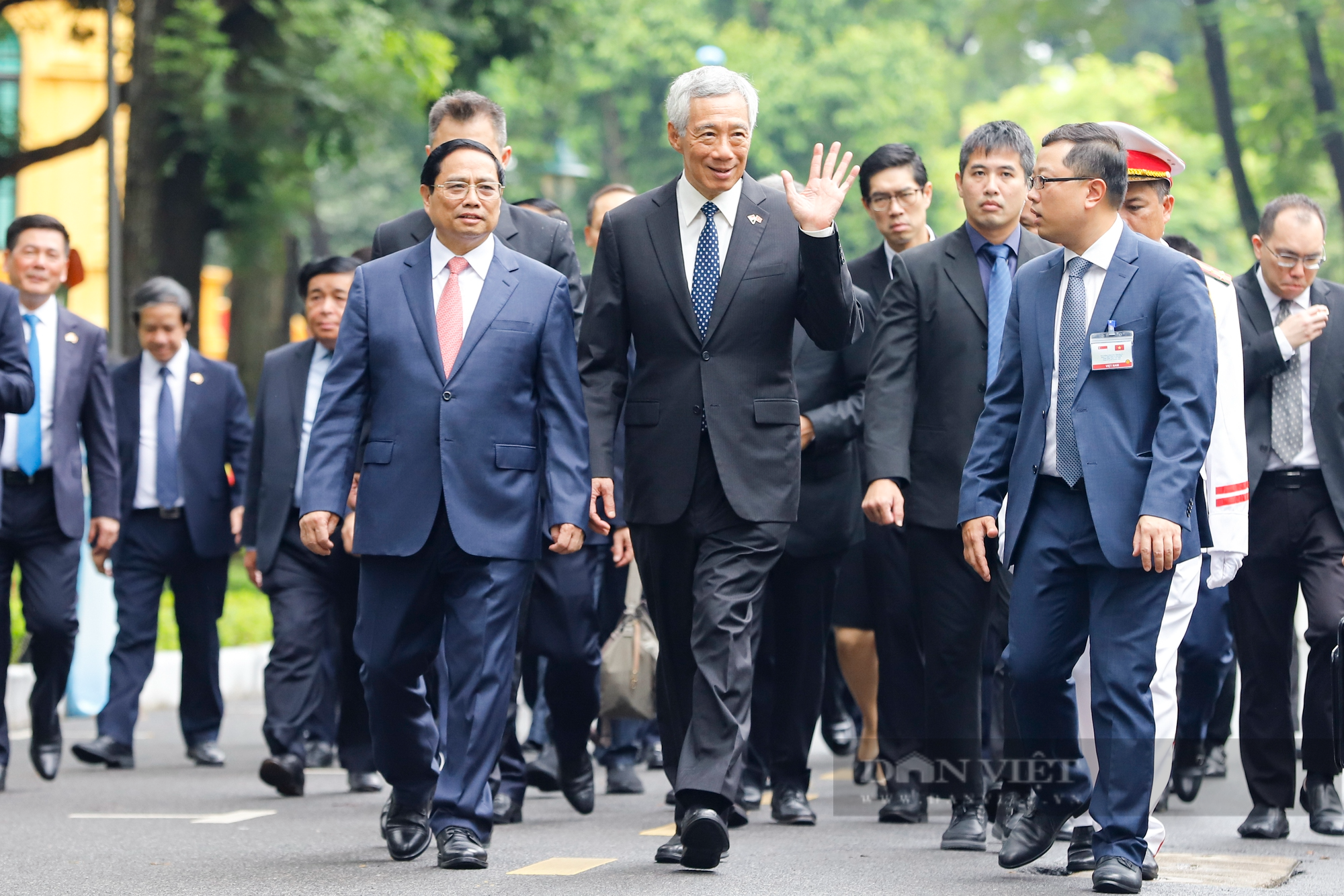 Hình ảnh Thủ tướng Phạm Minh Chính chủ trì Lễ đón Thủ tướng Singapore Lý Hiển Long  - Ảnh 7.