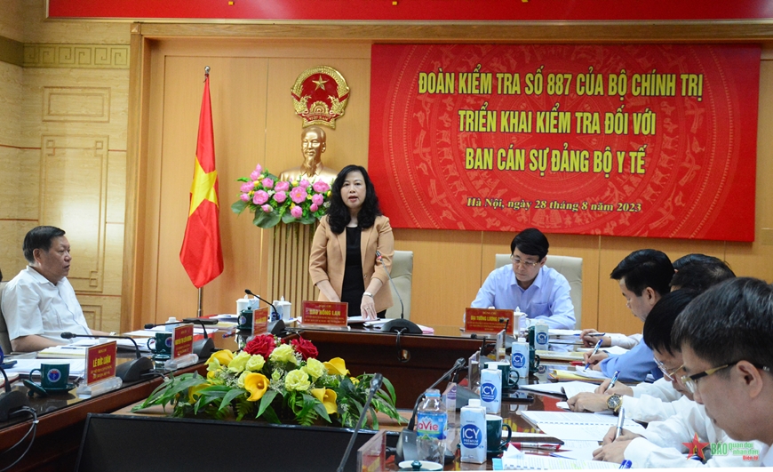 Đại tướng Lương Cường và Đoàn công tác của Bộ Chính trị kiểm tra tại Ban Cán sự Đảng Bộ Y tế - Ảnh 2.