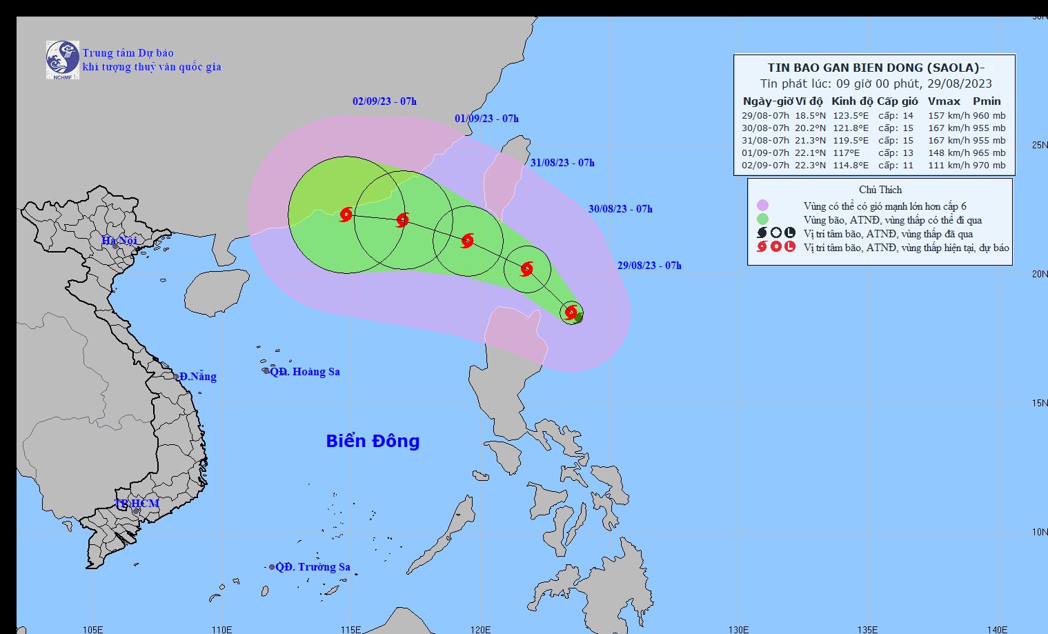 Tin bão Saola mới nhất: Bão Saola giật cấp 17 đã tiến gần biển Đông - Ảnh 1.