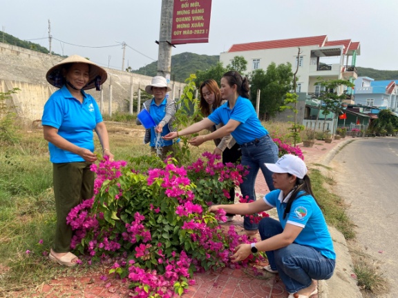 Đường hoa nông thôn mới ở Bình Định đang đẹp lên, có nơi trồng đường hoa giấy rực rỡ - Ảnh 2.