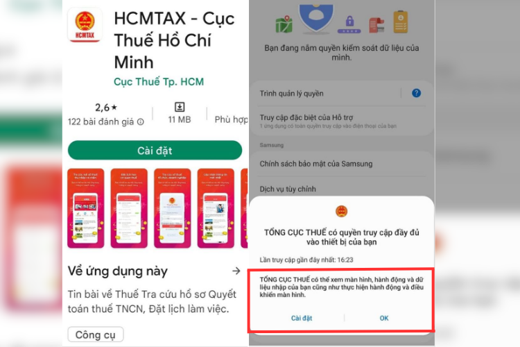 Cảnh báo thủ đoạn chiếm quyền điều khiển điện thoại thông qua app giả mạo

 - Ảnh 1.