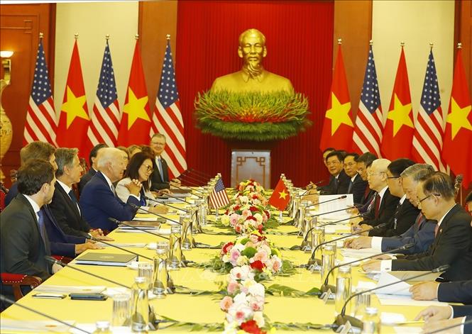 Cập nhật: Tổng Bí thư Nguyễn Phú Trọng chủ trì Lễ đón Tổng thống Mỹ Joe Biden thăm cấp Nhà nước tới Việt Nam - Ảnh 1.