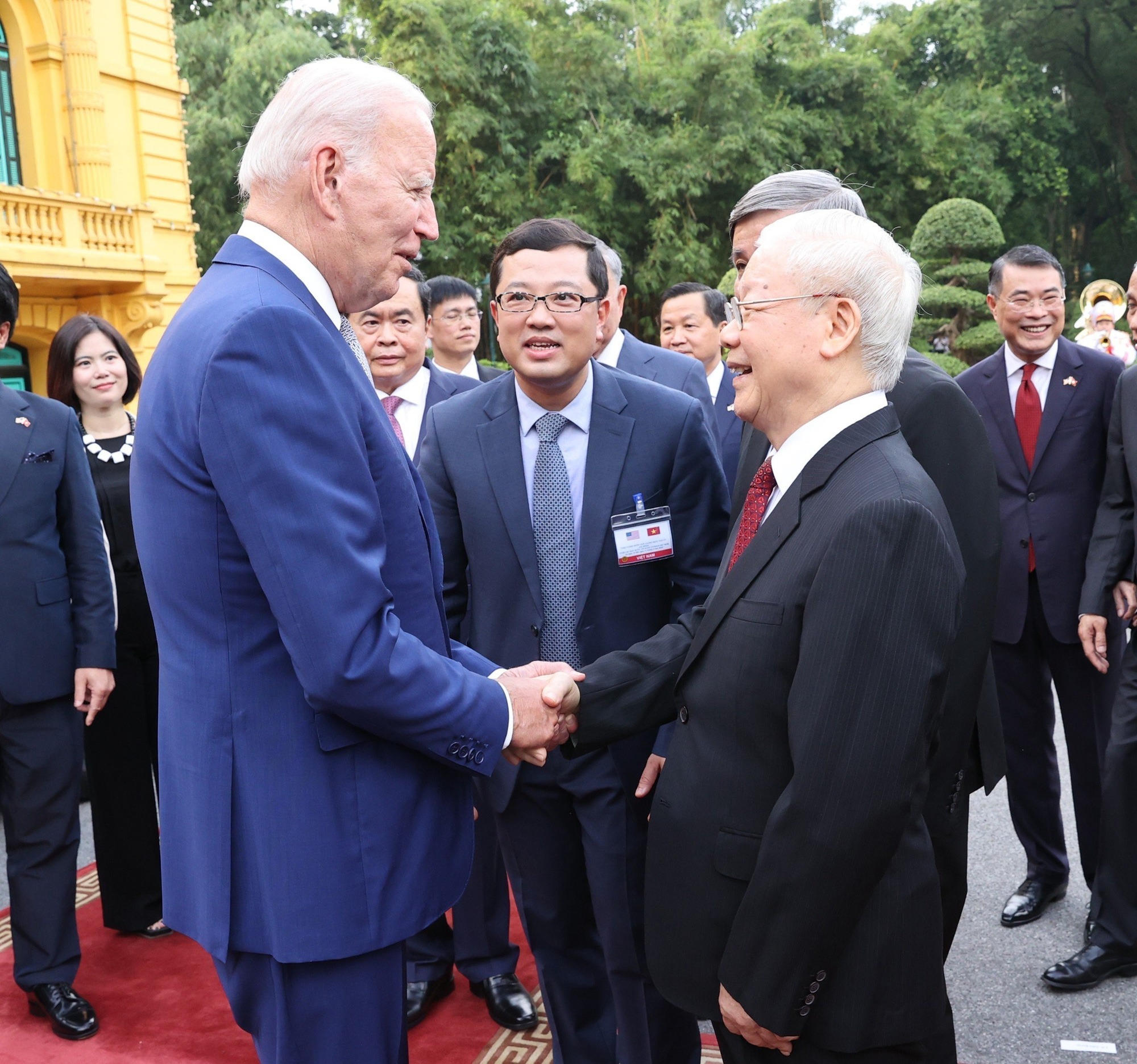 Tổng Bí thư Nguyễn Phú Trọng chủ trì lễ đón Tổng thống Mỹ Joe Biden tại Phủ Chủ tịch - Ảnh 5.
