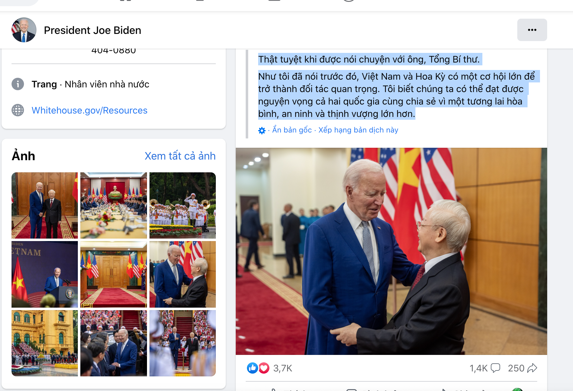 Tổng thống Mỹ Joe Biden ca ngợi hội đàm với Tổng Bí thư Nguyễn Phú Trọng - Ảnh 2.