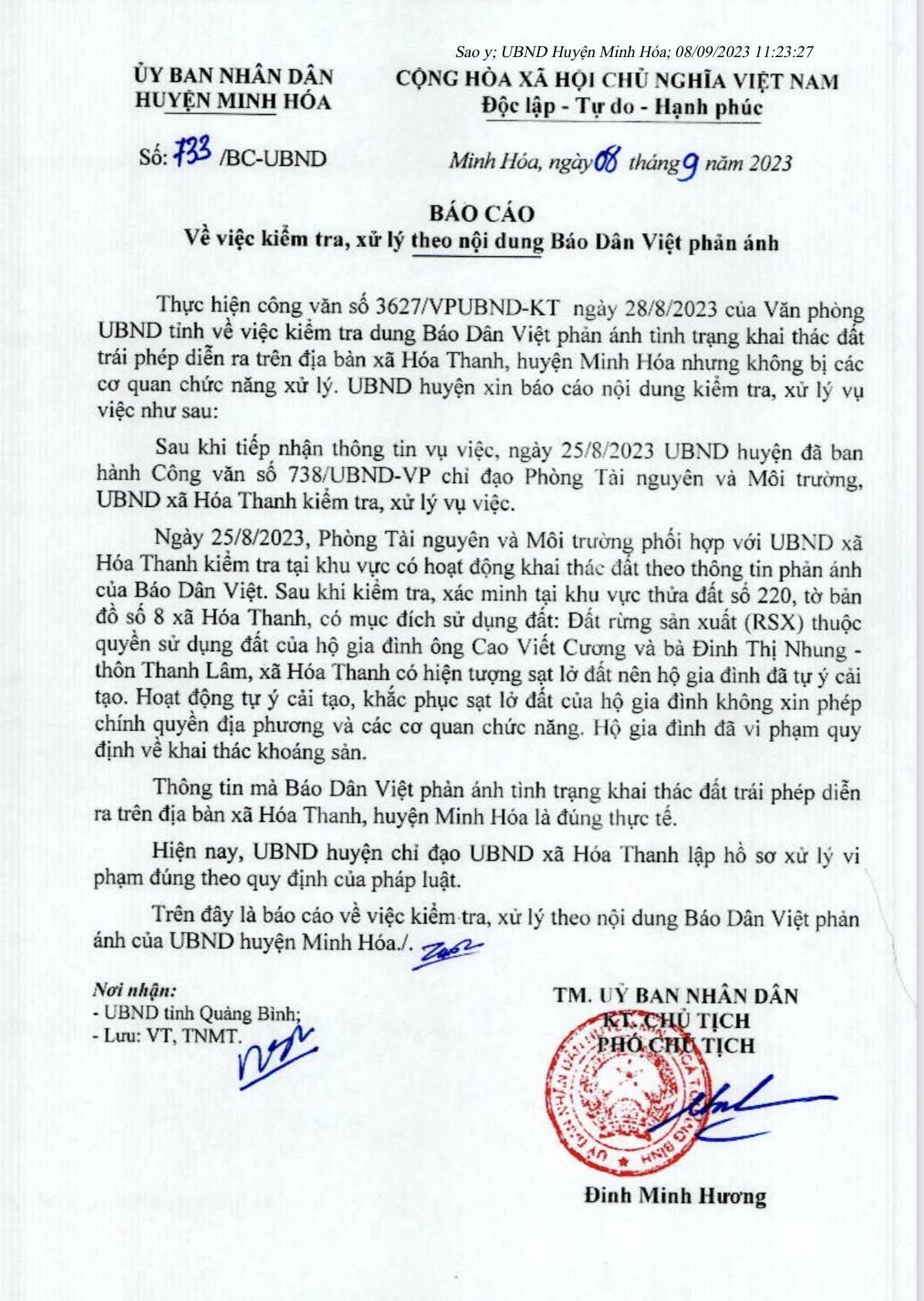 Khai thác đất lậu cả ngày, đêm ở Quảng Bình: Báo Dân Việt phản ánh đúng, cần xét tới trách nhiệm chính quyền địa - Ảnh 1.