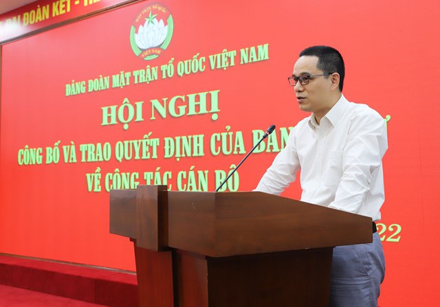 Trợ lý Bí thư Trung ương Đảng- Chủ tịch Ủy ban Trung ương Mặt trận Tổ quốc Việt Nam được bổ nhiệm chức vụ mới - Ảnh 1.
