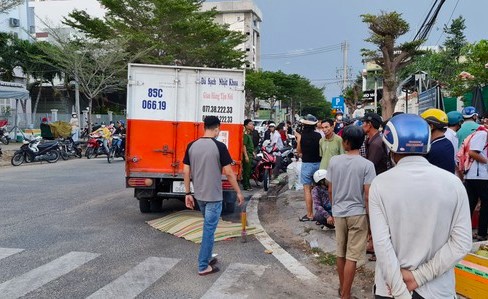 Xe tải chở nước đá lùi xe cán tử vong bé gái 4 tuổi ở Ninh Thuận - Ảnh 1.