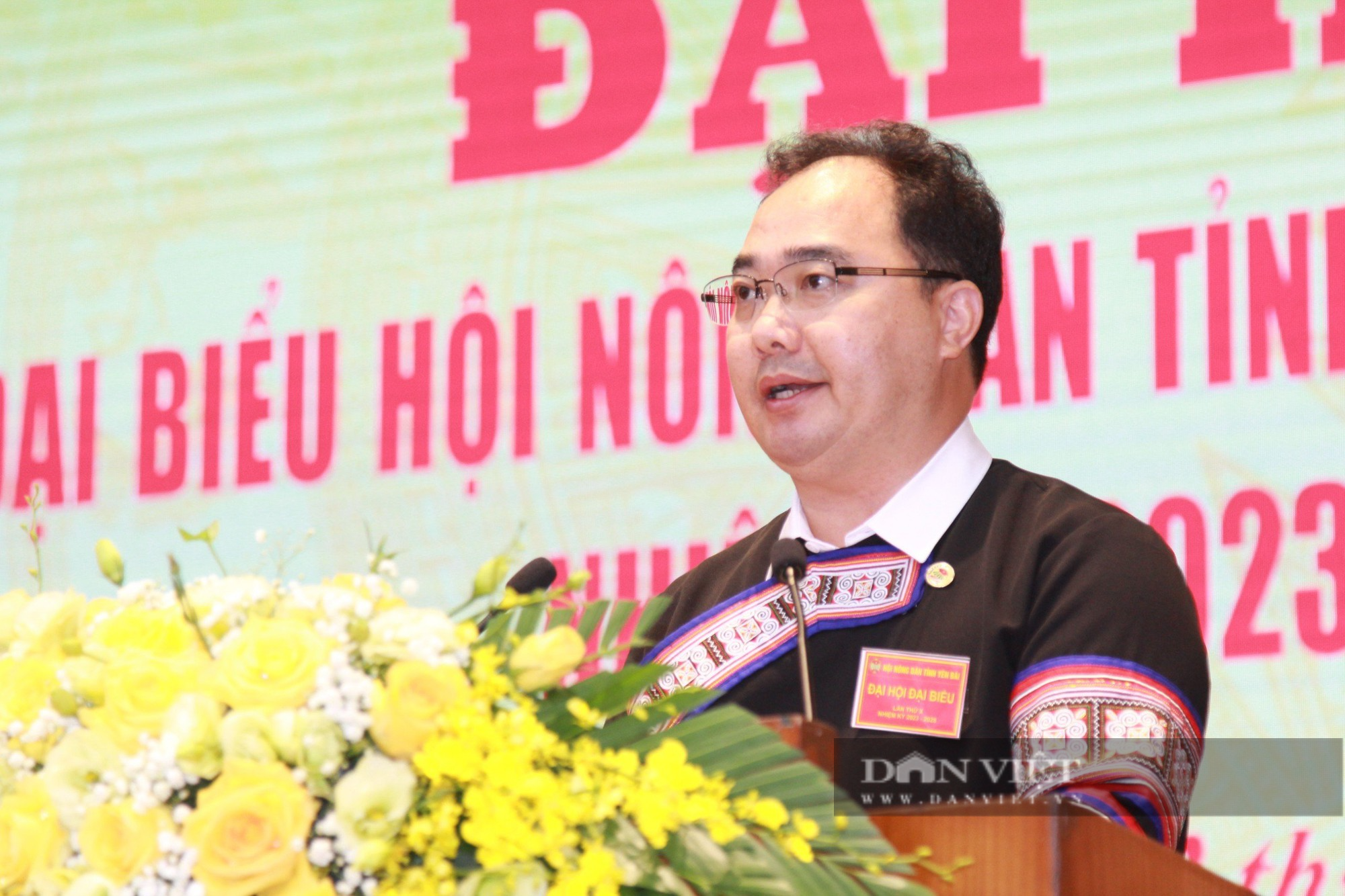 Ông Giàng A Câu tái đắc cử Chủ tịch Hội Nông dân tỉnh Yên Bái nhiệm kỳ 2023 - 2028 - Ảnh 1.