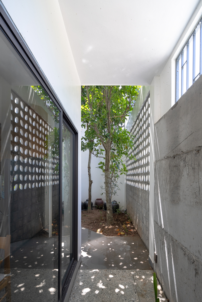 Độc đáo ngôi nhà ở Thái Bình có bức tường lỗ rỗng mô phỏng hình hạt gạo - Ảnh 2.