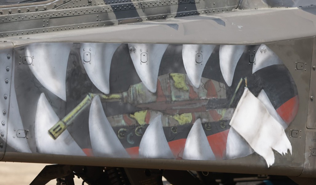 Độc đáo những chiếc trực thăng tấn công Apache được sơn hình cá mập hổ - Ảnh 4.