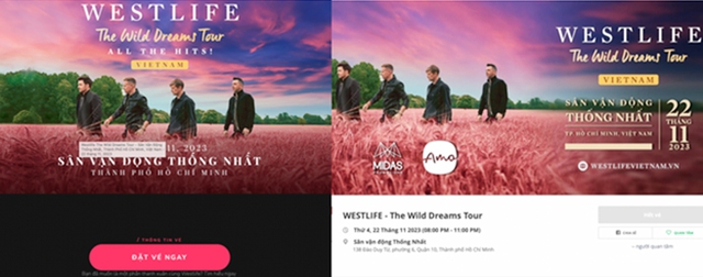 Cảnh báo thủ đoạn giả mạo website bán vé concert Westlife chiếm đoạt tài sản

 - Ảnh 1.