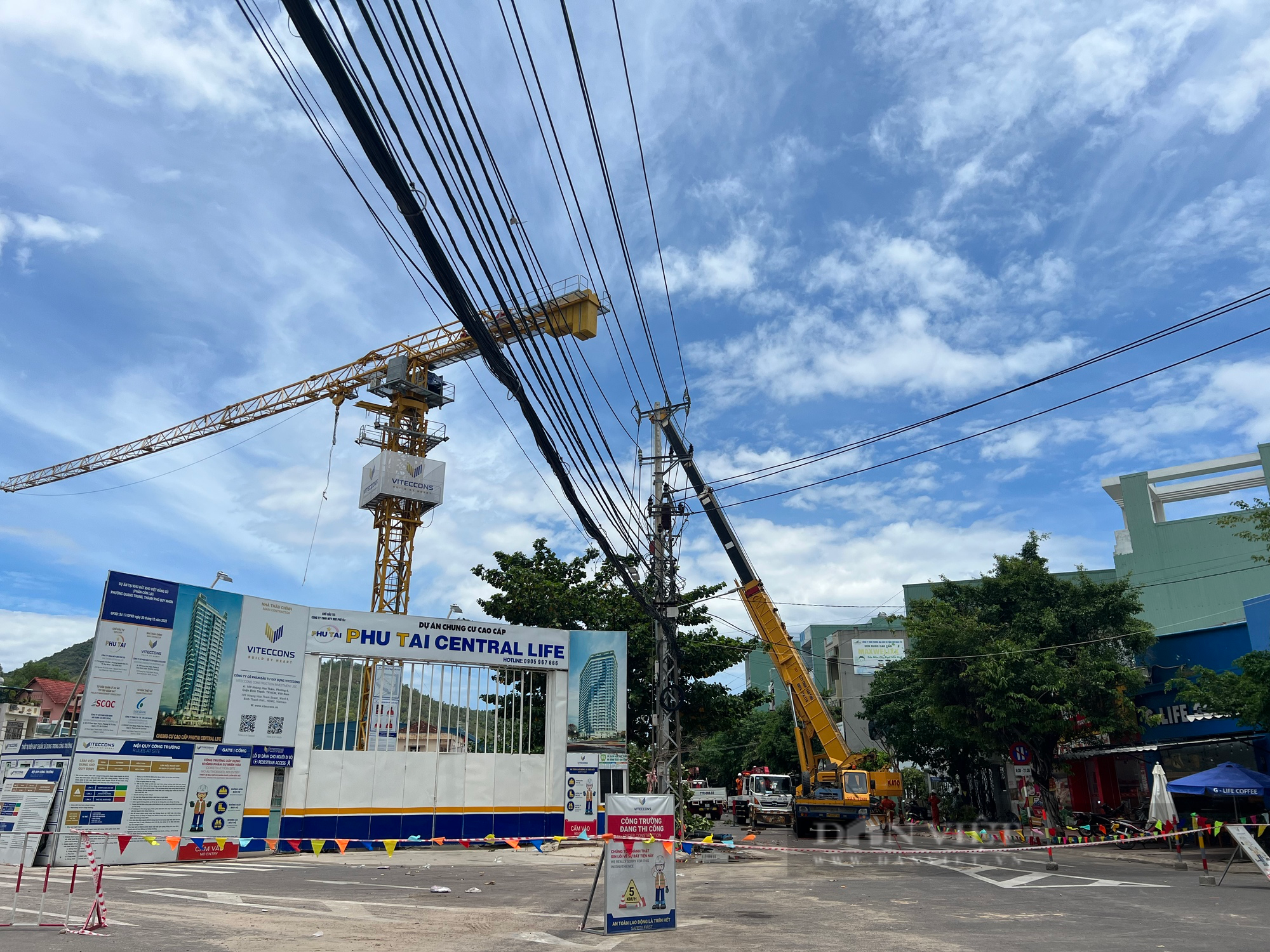Sụt lún 'nuốt chửng' cây xanh, khiến hơn 4.000 khách hàng bị mất điện tại Bình Định - Ảnh 2.