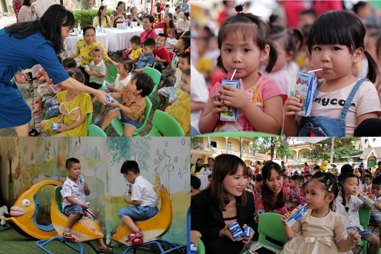 Quỹ sữa Vươn Cao Việt Nam và Vinamilk trao sữa đến trẻ em nhân dịp năm học mới - Ảnh 3.