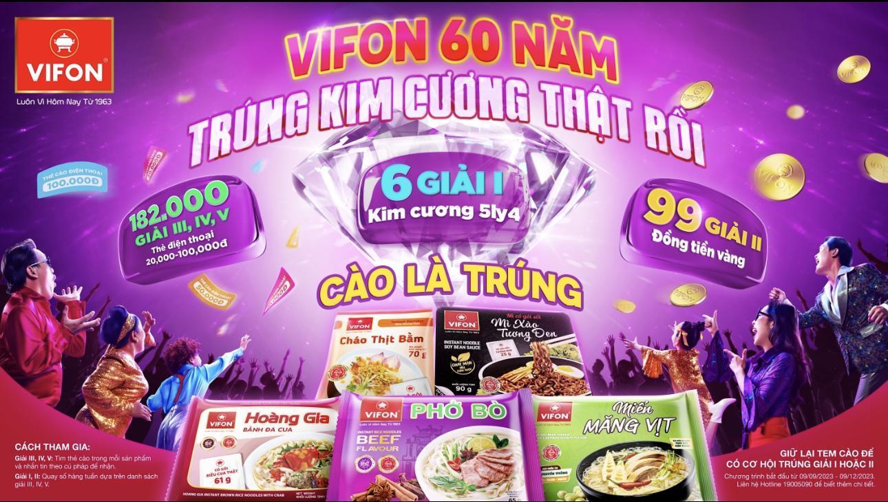 “VIFON 60 năm trúng kim cương thật rồi&quot; – gần 200,000 giải thưởng hấp dẫn - Ảnh 1.