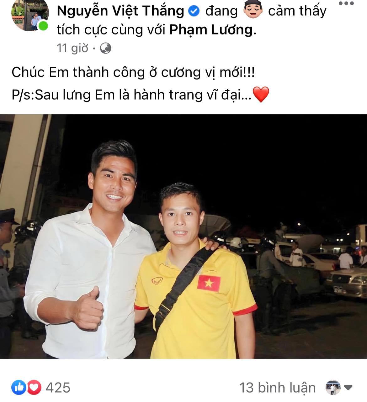 Dàn tuyển thủ Việt Nam đồng loạt tri ân Thành Lương - Ảnh 2.