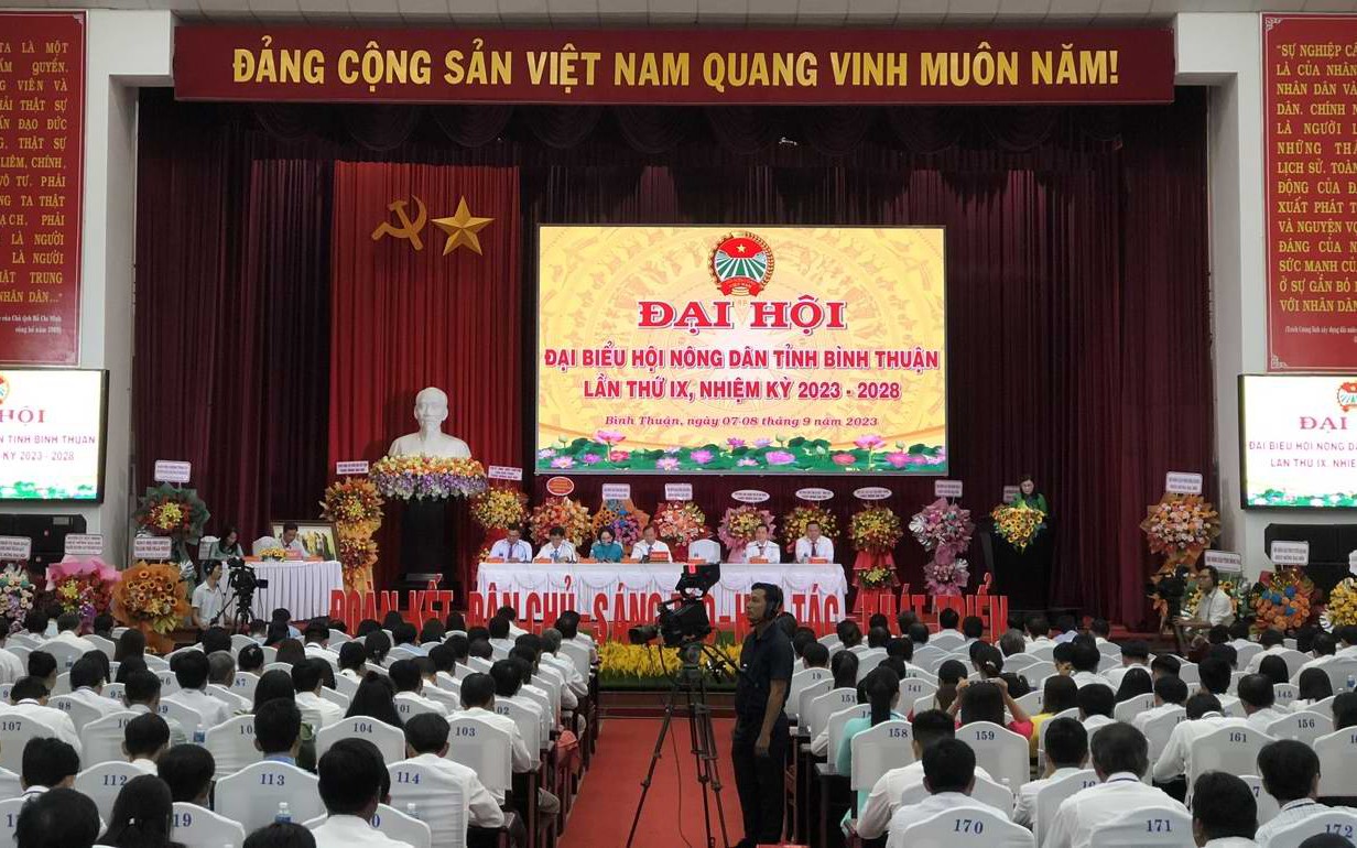Bí thư Tỉnh ủy Bình Thuận Dương Văn An phát biểu tại Đại hội Hội Nông dân tỉnh, nhiệm kỳ 2023 - 2028