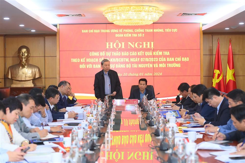 Bộ trưởng Công an chủ trì công bố dự thảo báo cáo kiểm tra tại Ban cán sự Đảng Bộ Tài nguyên và Môi trường- Ảnh 1.