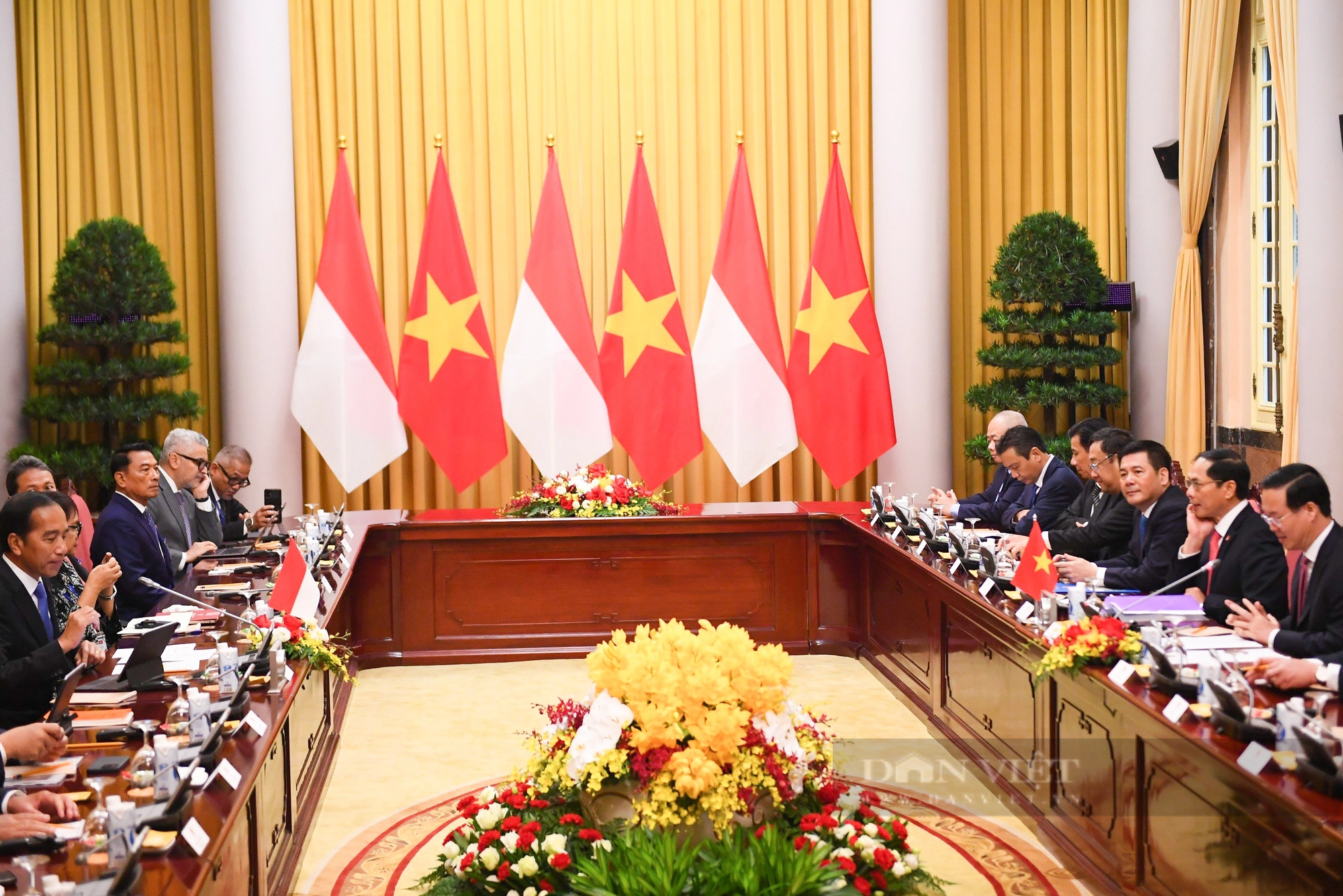 Hình ảnh Chủ tịch nước Võ Văn Thưởng chủ trì lễ đón Tổng thống Indonesia Joko Widodo thăm Việt Nam- Ảnh 7.