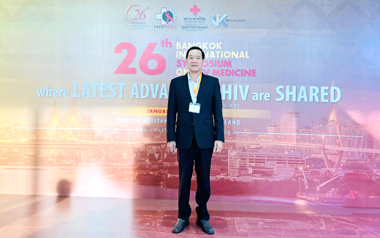 Ông Nguyễn Hồng Chương đang đang tham dự hội nghị phòng chống HIV/AIDS tại Thái Lan, trong 3 ngày từ 17/1 đến 19/1. Ảnh: T.L