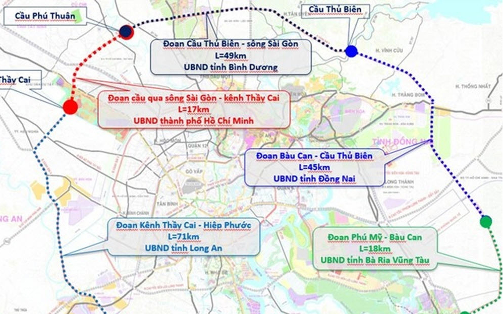 Tuyến đường Vành đai 4 sẽ đi qua 4 địa phương (huyện Bắc Tân Uyên, TP.Tân Uyên, TP.Thủ Dầu Một, TX.Bến Cát), và nhiều địa điểm quan trọng như KCN VSIP 3, giao với đường cao tốc TP.HCM - Chơn Thành. Ảnh: T.L