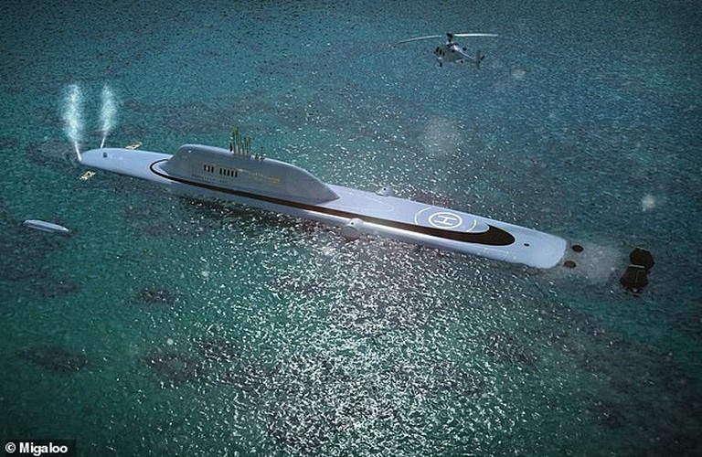 Cận cảnh siêu tàu ngầm 2 tỷ USD dành cho giới thượng lưu, có cả bể bơi và rạp chiếu phim- Ảnh 1.
