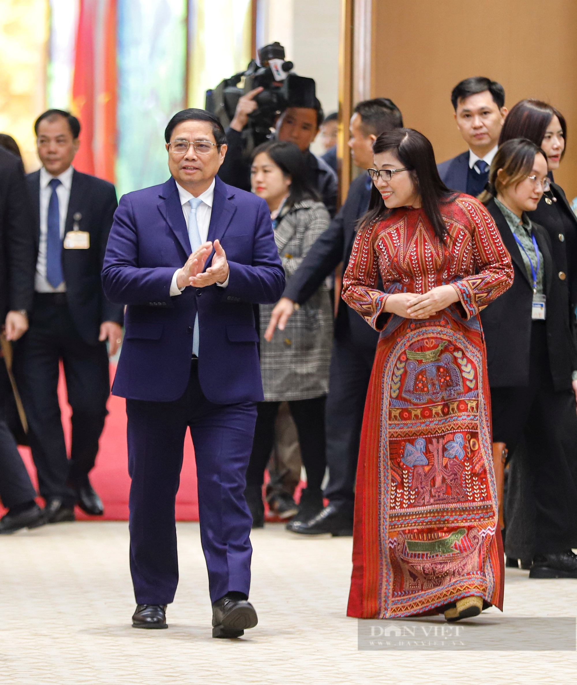 Hình ảnh Thủ tướng Phạm Minh Chính và Phu nhân chủ trì buổi gặp mặt, chiêu đãi đoàn ngoại giao tại Việt Nam- Ảnh 1.