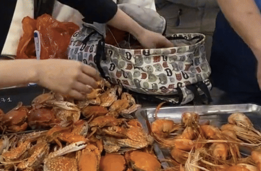 Nhóm khách 7 người ăn buffet Hà Nội nhét 10kg hải sản vào túi mang về- Ảnh 2.