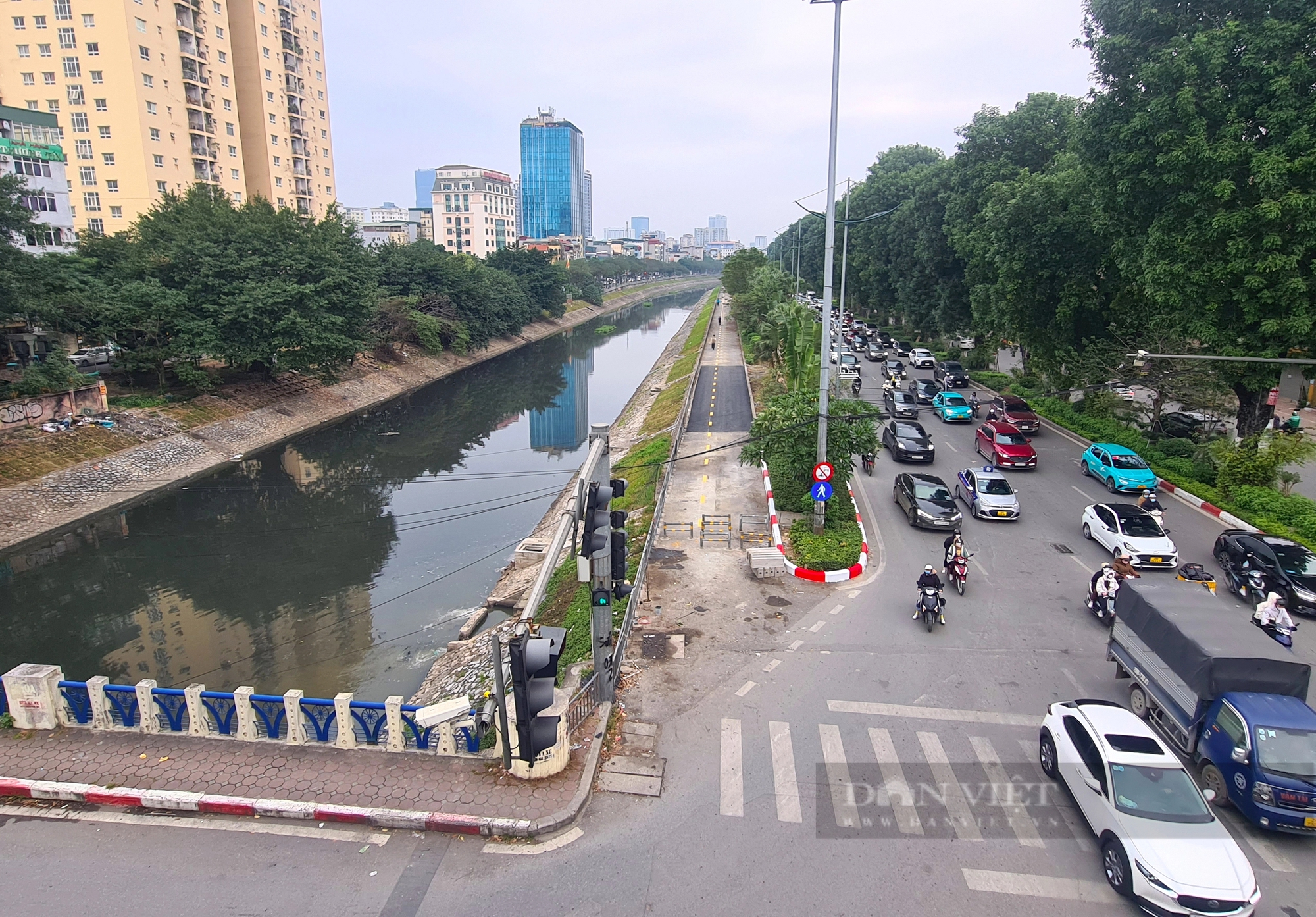 Cận cảnh tuyến đường gần 4 km dành riêng cho xe đạp tại Hà Nội- Ảnh 1.