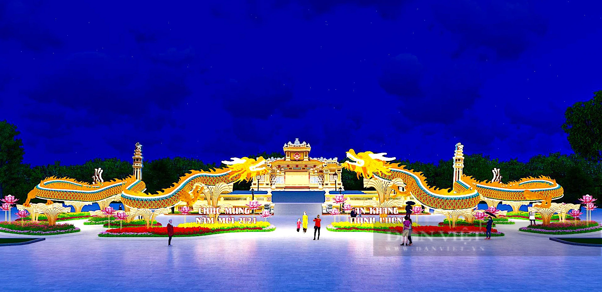 Linh vật "rồng chầu mặt nguyệt" ở Huế dài 30m lấy ý tưởng từ thời nhà Nguyễn chào xuân Giáp Thìn 2024- Ảnh 1.