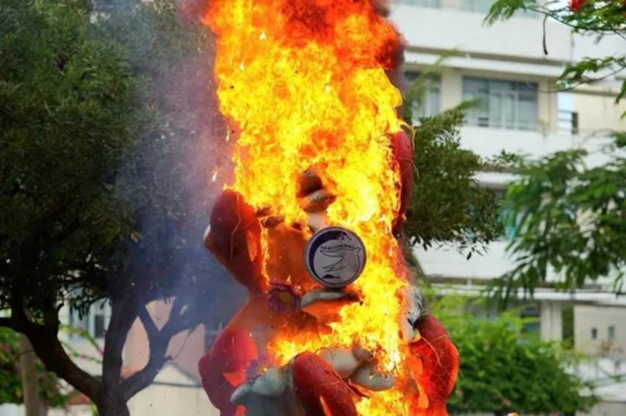 Mô hình cá chép hóa rồng bất ngờ bị cháy rụi ở Nha Trang- Ảnh 1.