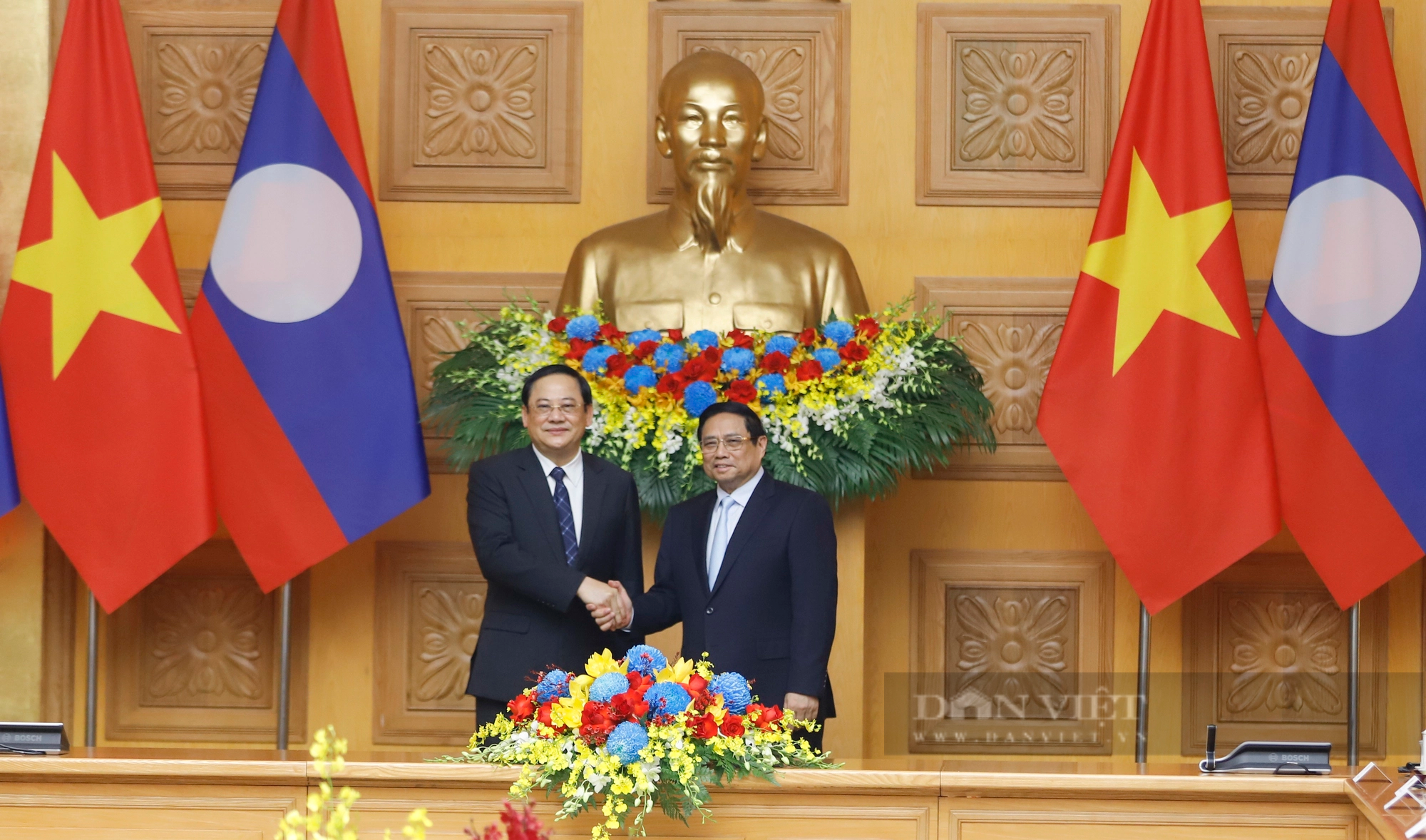Hình ảnh Thủ tướng Chính phủ Phạm Minh Chính chủ trì Lễ đón Thủ tướng Lào thăm chính thức Việt Nam- Ảnh 8.