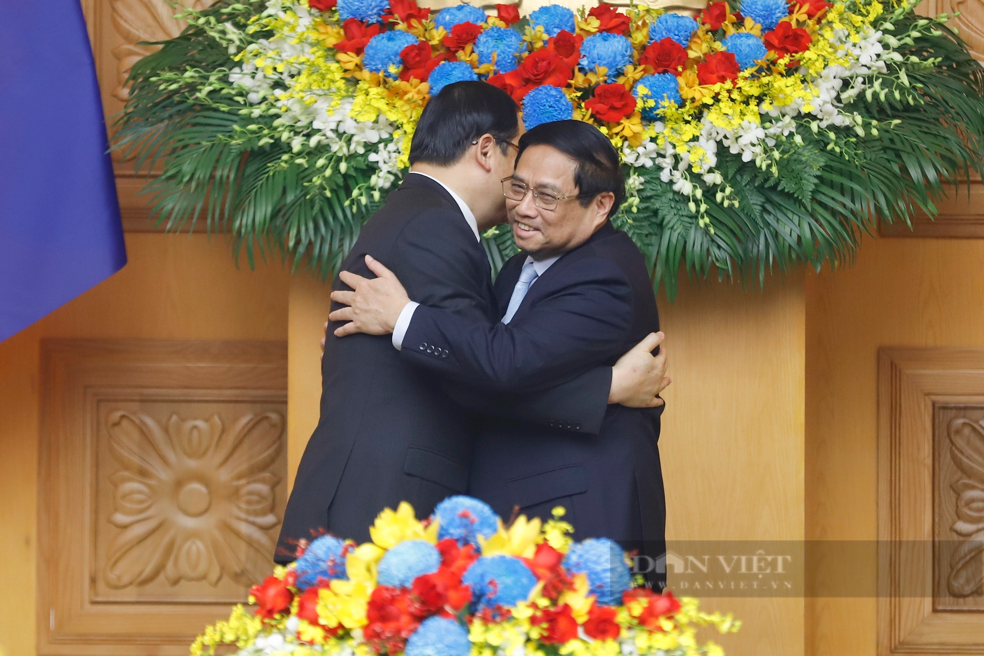 Hình ảnh Thủ tướng Chính phủ Phạm Minh Chính chủ trì Lễ đón Thủ tướng Lào thăm chính thức Việt Nam- Ảnh 9.