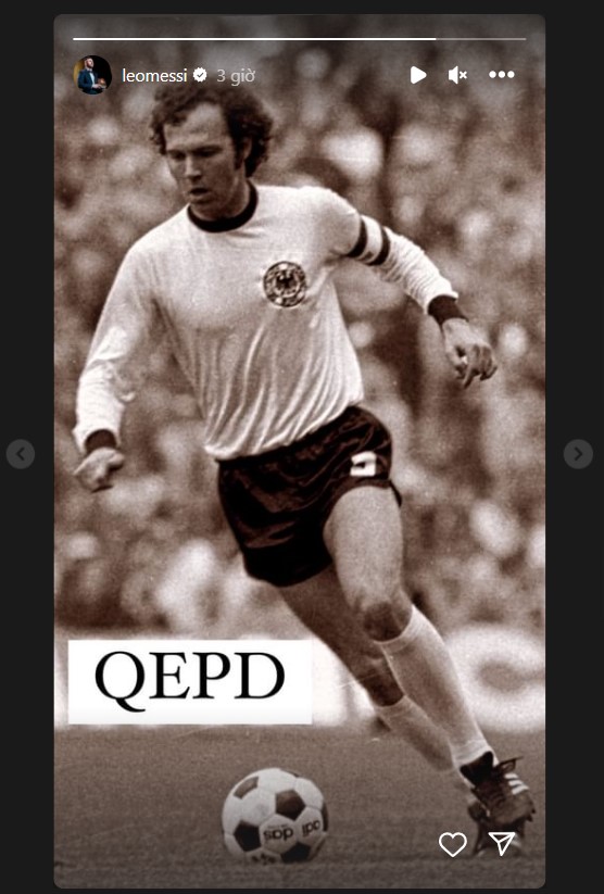 Lionel Messi có hành động đặc biệt để tưởng nhớ “Hoàng đế” Franz Beckenbauer- Ảnh 1.