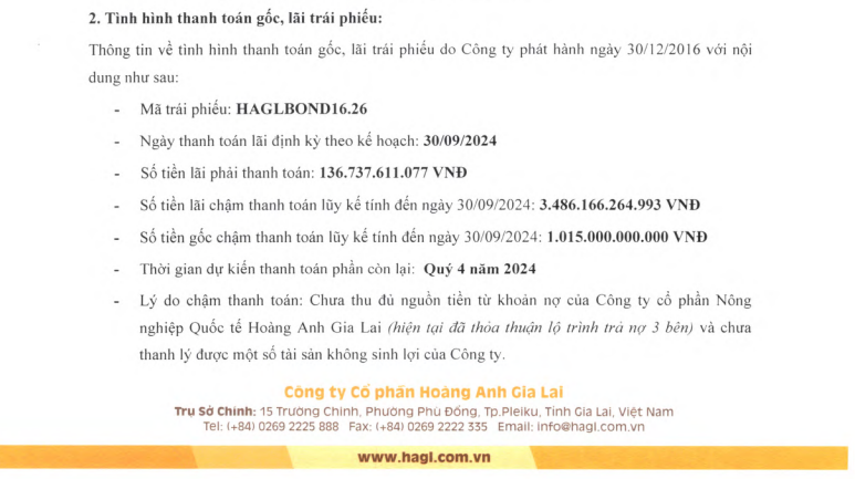 Hoàng Anh Gia Lai chậm thanh toán gần 3.500 tỷ đồng tiền lãi trái phiếu - Ảnh 1.