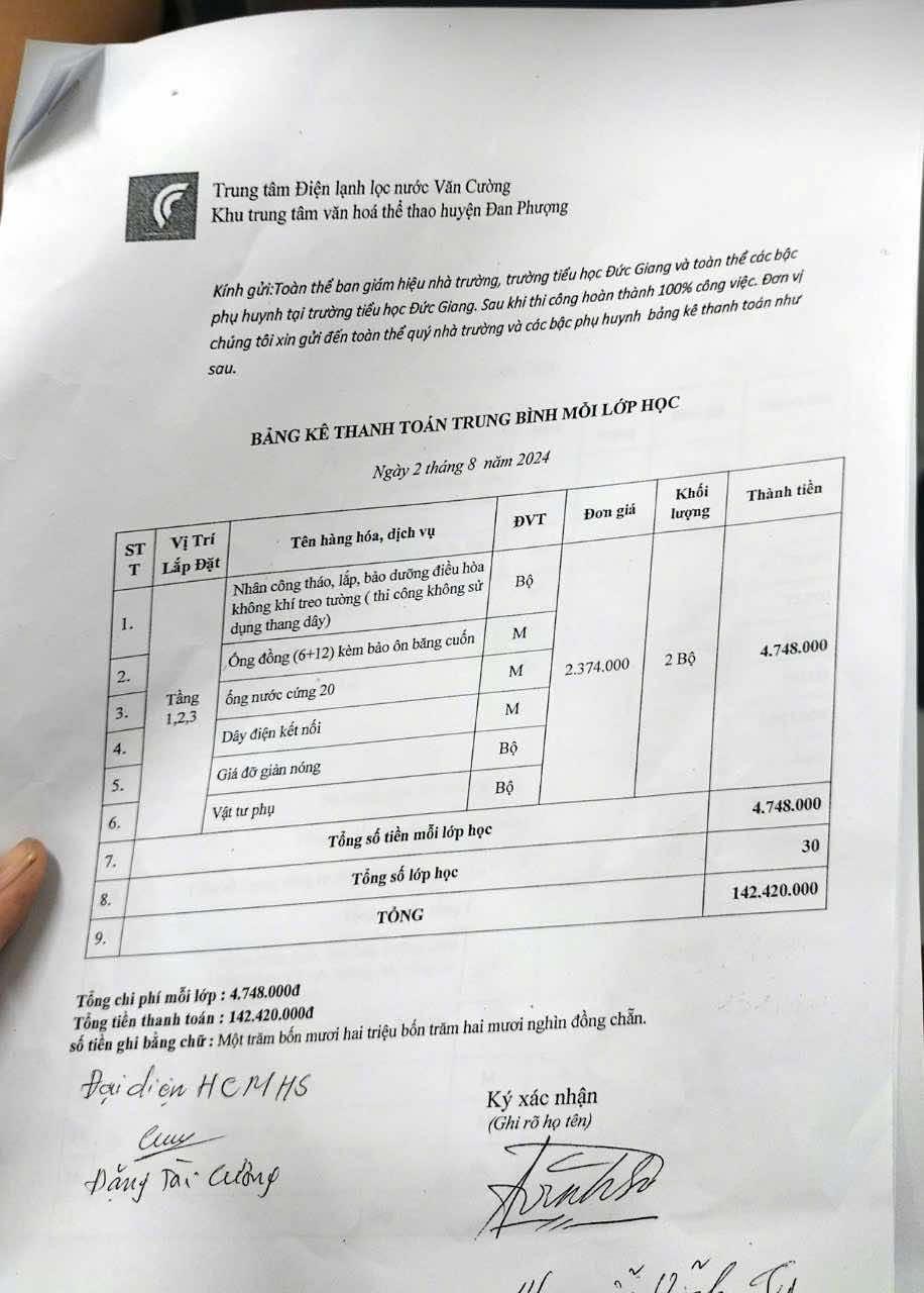 Phụ huynh than thở giá lắp đặt điều hoà "như trên trời", trường tiểu học ở Hà Nội nói gì?- Ảnh 4.