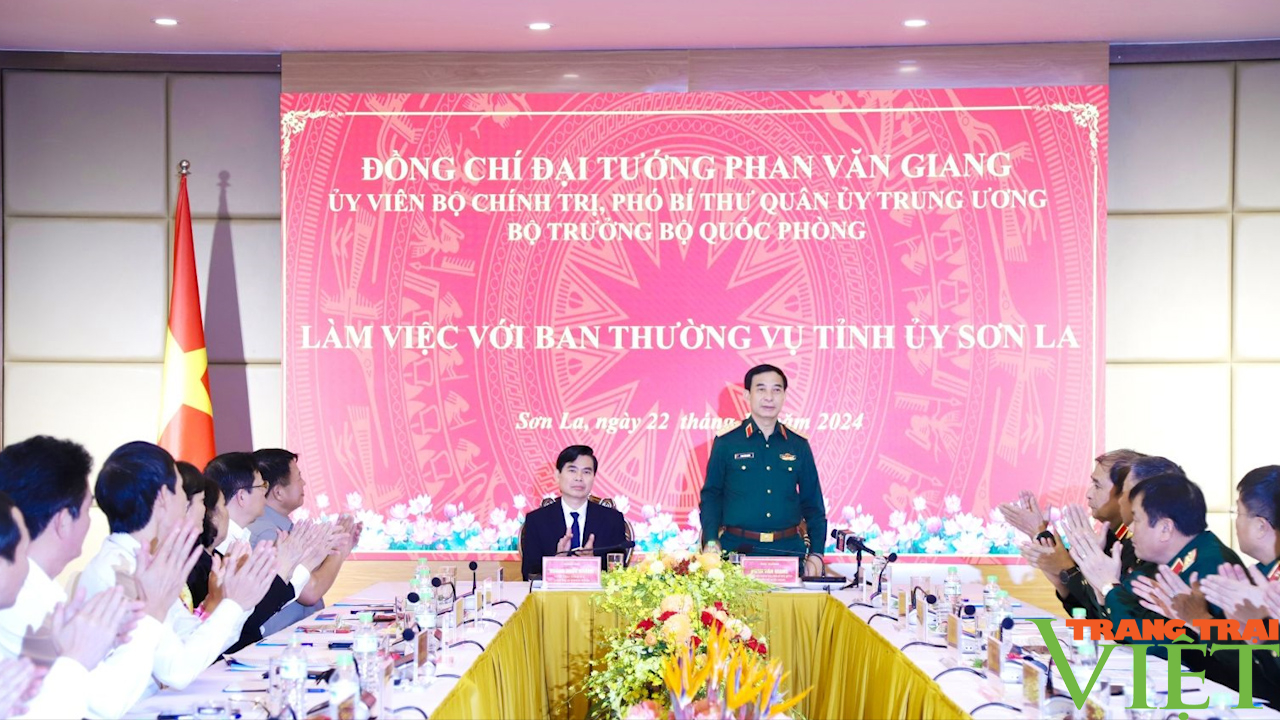 Đại tướng Phan Văn Giang, Bộ trưởng Bộ Quốc phòng làm việc với Tỉnh ủy Sơn La - Ảnh 2.