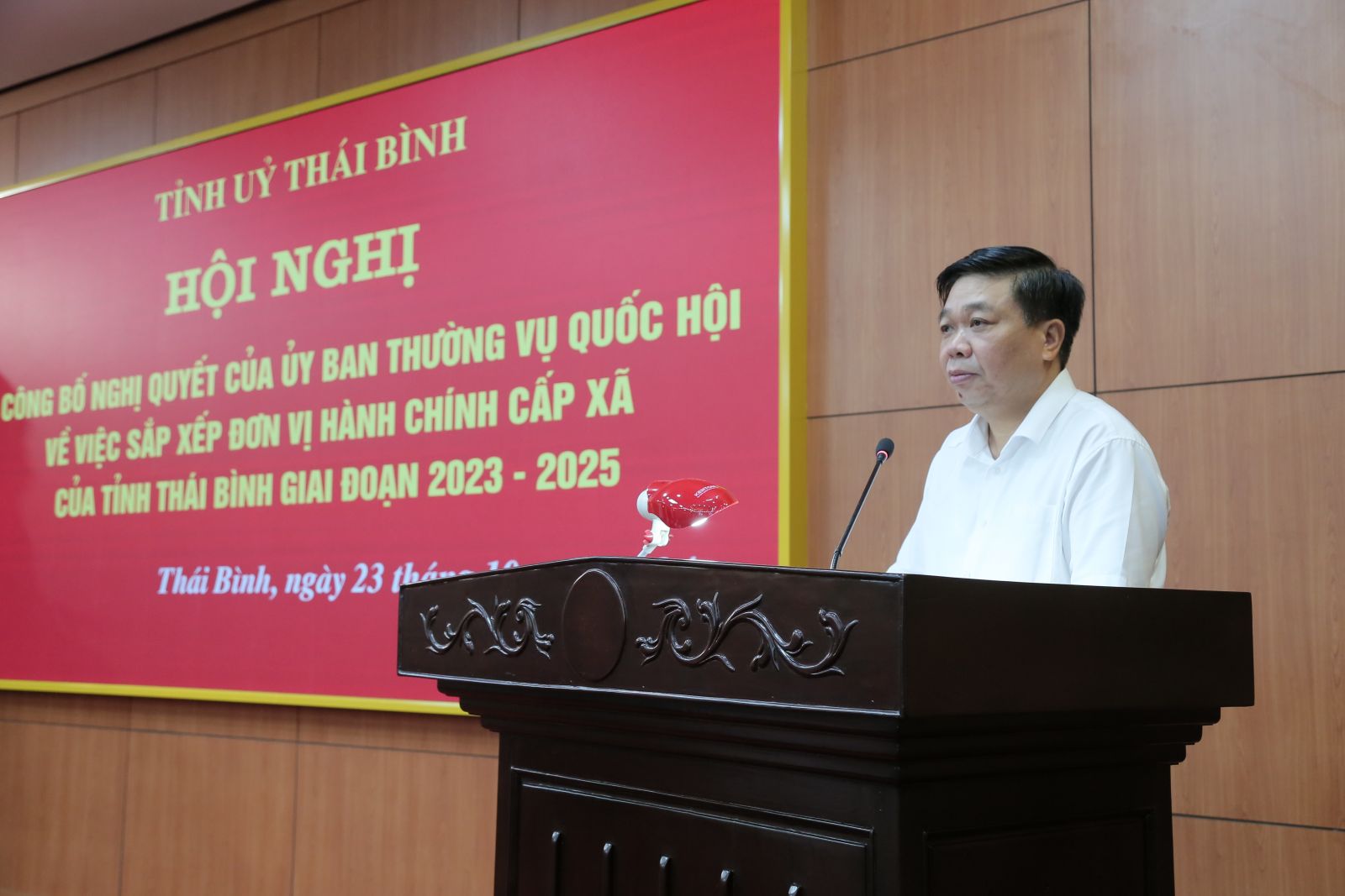 Thái Bình: Không để phần tử cơ hội lợi dụng việc sắp xếp hành chính để khiếu kiện, tập trung đông người - Ảnh 1.