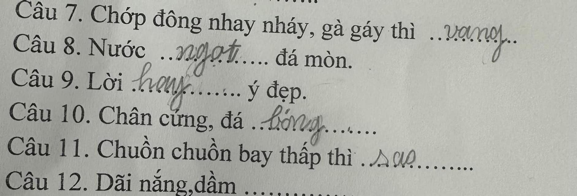 “Cười đau bụng” bài tập Tiếng Việt của học sinh tiểu học: "Của ít lòng đào", "Con người là đầu cơ nghiệp”- Ảnh 8.