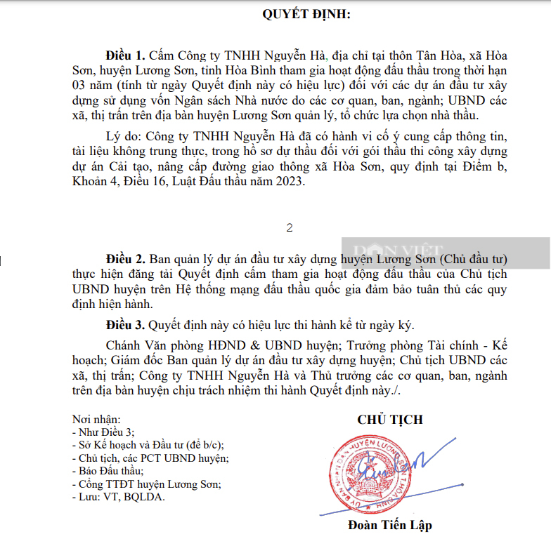 Gần cuối năm mới trúng được 1 gói thầu, nhà thầu liền bị phát hiện vi phạm - Ảnh 1.