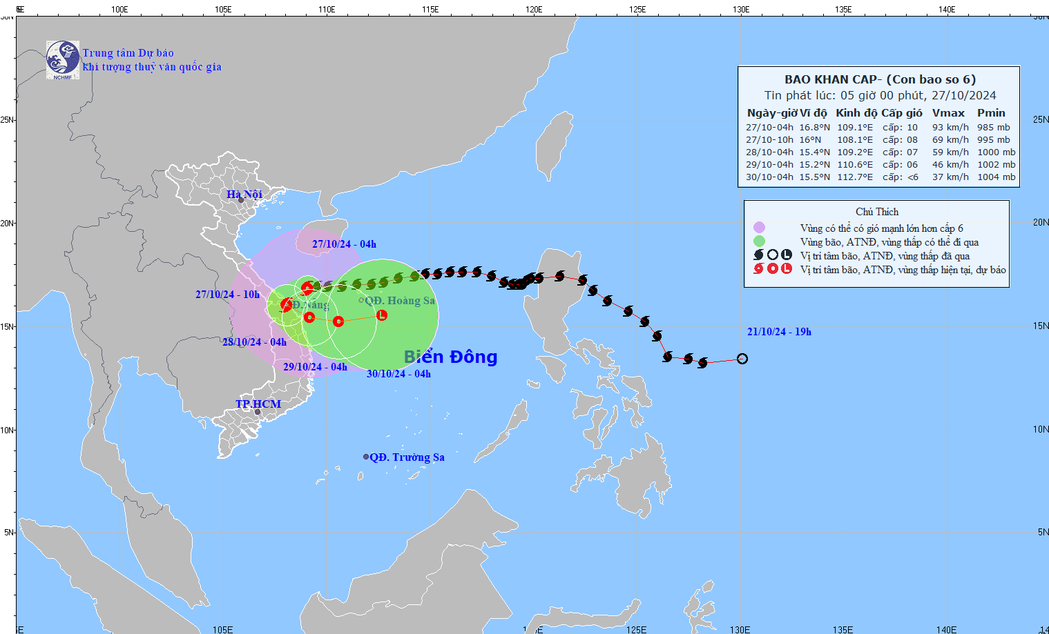 NÓNG: Tin mới nhất về bão số 6, chỉ còn cách Đà Nẵng 125km, gây mưa cực lớn cho toàn miền Trung - Ảnh 1.