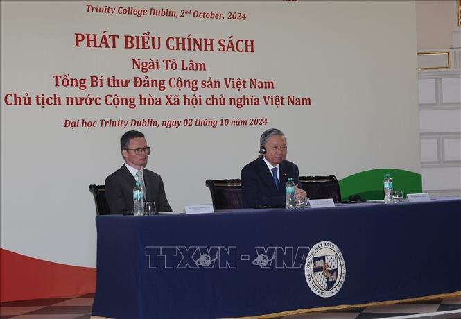 Tổng Bí thư, Chủ tịch nước Tô Lâm chia sẻ câu chuyện Việt Nam tại đại học danh tiếng Trinity Dublin - Ảnh 3.