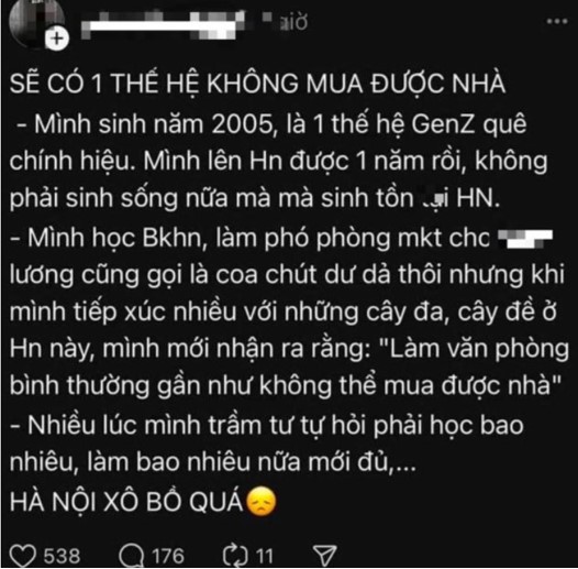 Thế hệ GenZ "chới với" vì giá nhà leo thang, thu nhập 30 - 50 triệu đồng/tháng chưa dám nghĩ đến mua nhà- Ảnh 1.