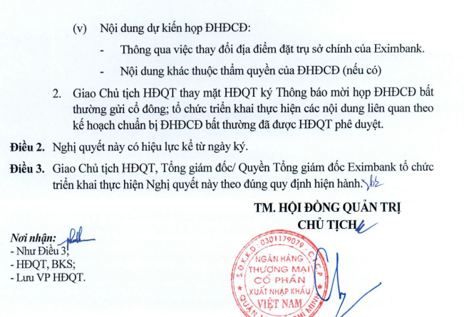 Lý do Eximbank triệu tập Đại hội đồng cổ đông bất thường vào tháng 11/2024? - Ảnh 1.