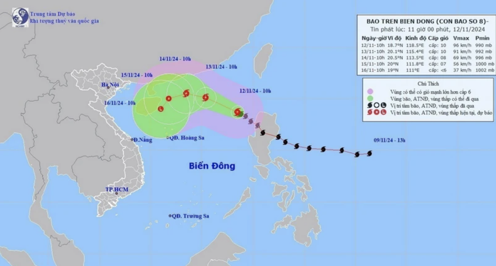 Bão số 8 có sức gió mạnh lên đến 102 km/h - Ảnh 1.