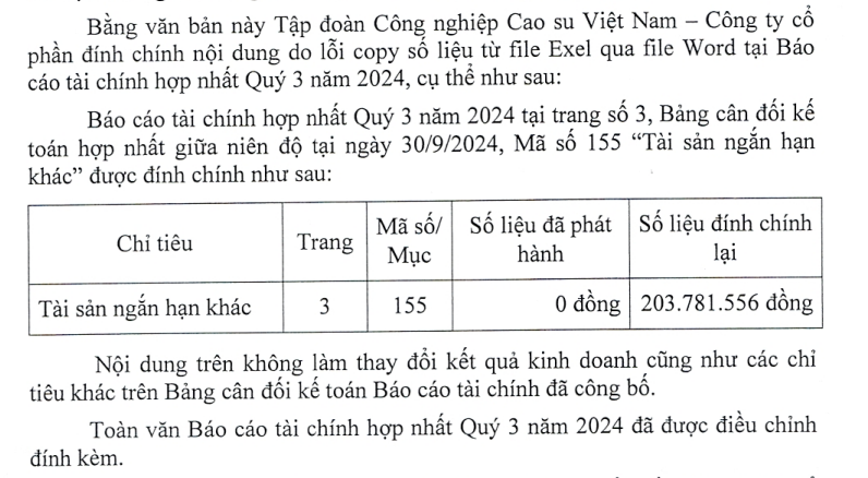 Tập đoàn cao su 'nhầm to' trong số liệu báo cáo tài chính - Ảnh 1.