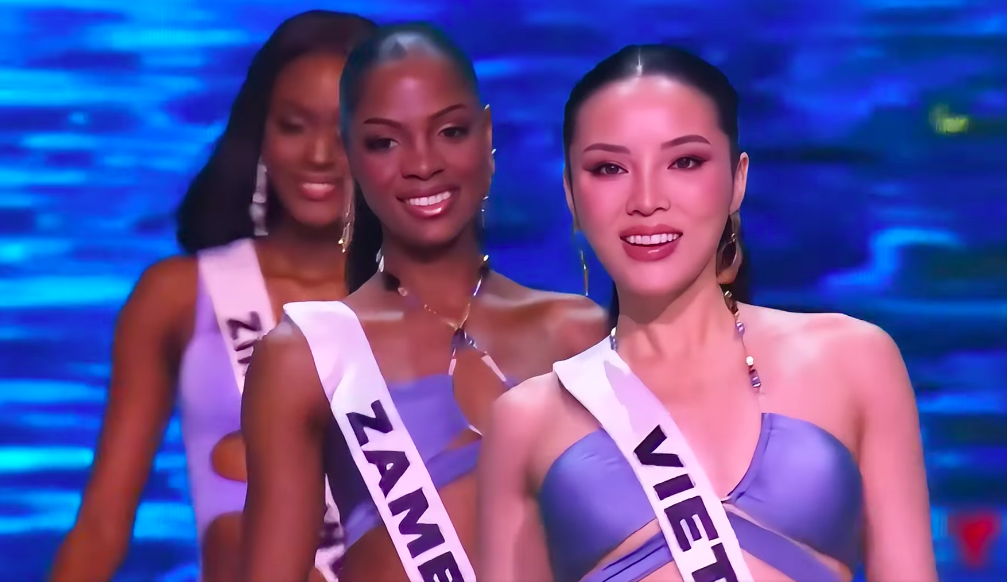 Clip Hoa hậu Kỳ Duyên trình diễn bikini nóng bỏng tại bán kết Miss Universe 2024, "lấn át" đối thủ trong một bức ảnh- Ảnh 1.