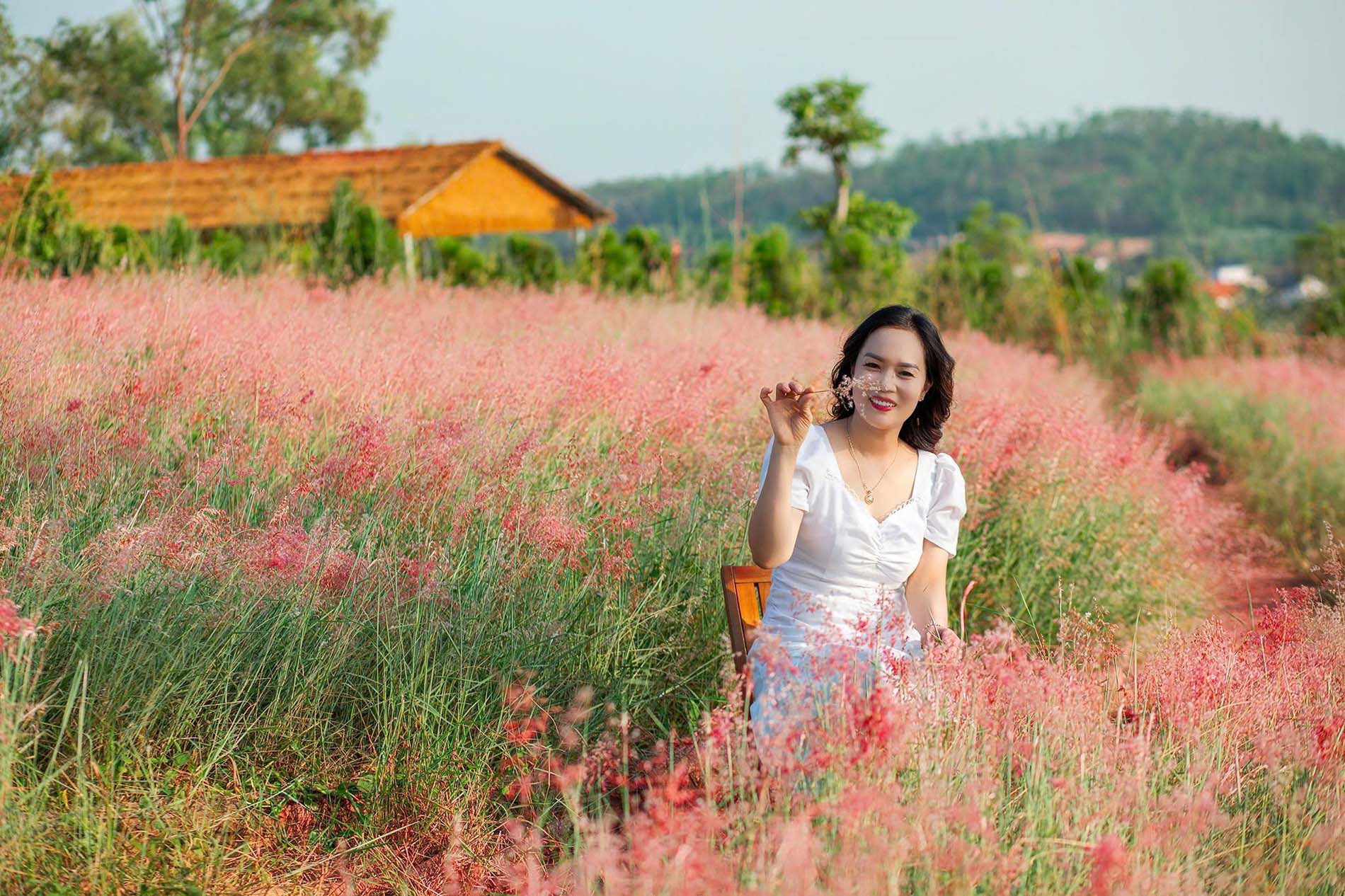 Không cần đến Đà Lạt, ngay gần Hà Nội cũng có đồi cỏ hồng đẹp đến nao lòng trong ngày chớm đông - Ảnh 3.